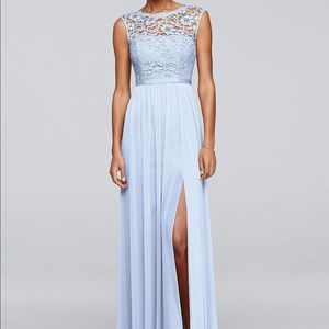 David’s Bridal Bridesmaid Dress with Lace Bodice